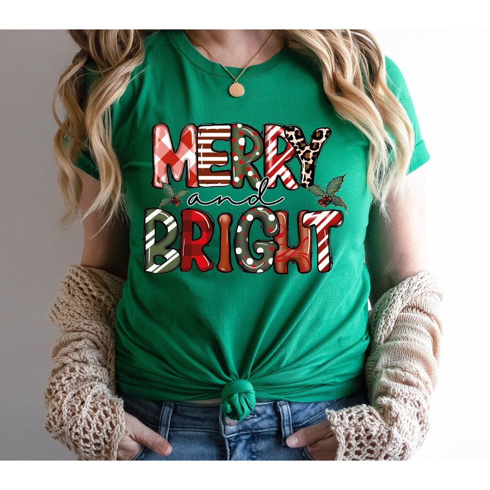 Merry and Bright T-Shirt, Christmas Shirt, Family Christmas Shirt, Christmas Sweatshirts for Women, Merry Christmas Shirt, Holiday Shirt.jpg