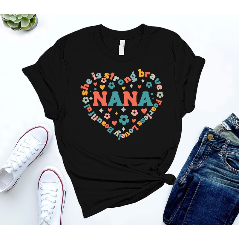 Nana Heart Shirt, Floral Nana Shirt, Grandma Gift, Nana Sweatshirt, Granny Shirt, Grandma T-Shirt, Nana Tee, Gift For Nana, Best Nana Shirt.jpg
