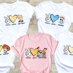 peace love disney toy story shirt, disney toy story shirt, toy story trip shirt, toy story woody shirt, toy story jessie