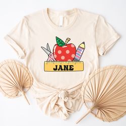 personalized back to school, first day of school, kindergarten teacher, school shirt, love teacher shirt, teacher shirt,