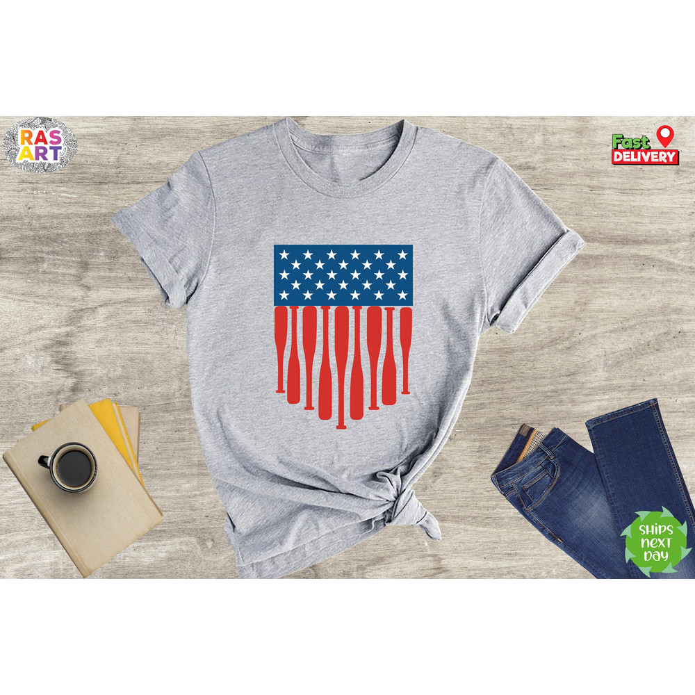 American Flag Baseball Shirt, 4th of July Shirt, USA Flag Baseball Shirt, Patriotic Baseball Shirt, Baseball Game Day Shirt.jpg
