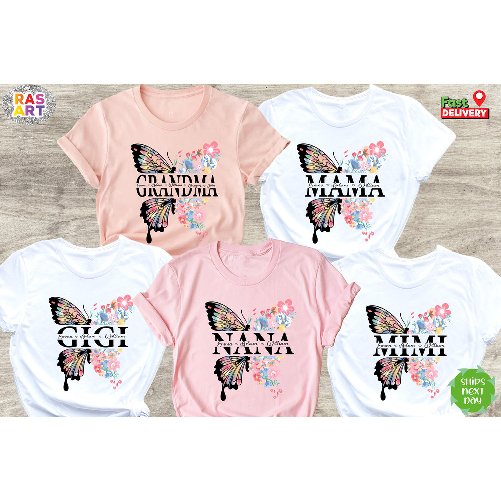 Butterfly Mama Mimi Nana Gigi Grandma Shirt, Floral Mama Shirt, Mothers Day Shirt, Mom Shirt, Mother Shirt, Mom Life Shirt, Custom Mom Shirt.jpg