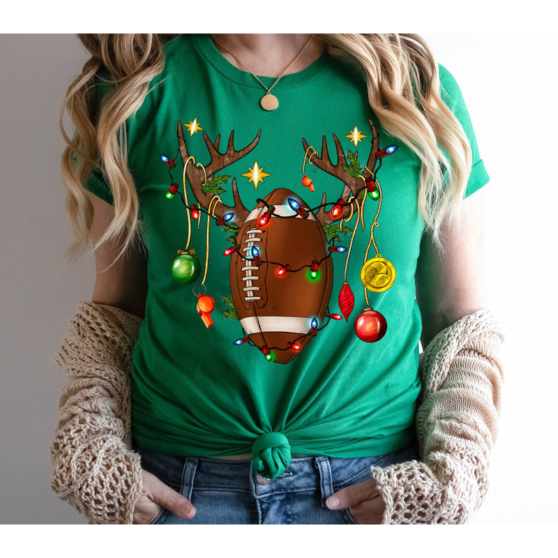 Christmas Football Shirt, Santa Hat Football Sports Xmas Shirt, Funny Football Christmas Shirt, Football Lovers Gift, Football Team Shirt.jpg