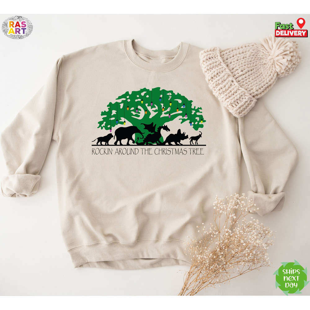 Christmas Trees Sweatshirt, Tree of Life Sweatshirt, Christmas Rockin' Around Shirt, Holiday Shirt, Christmas T-Shirt, Holiday Shirts,.jpg