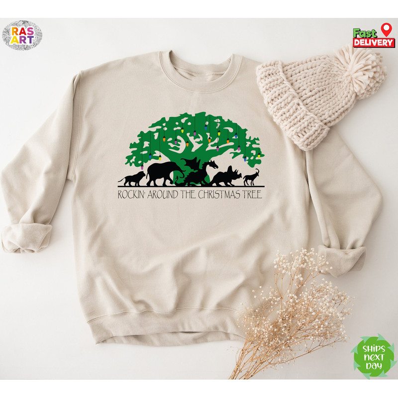 Christmas Trees Sweatshirt, Tree of Life Sweatshirt, Christmas Rockin' Around Shirt, Holiday Shirt, Christmas T-Shirt, Holiday Shirts,.jpg