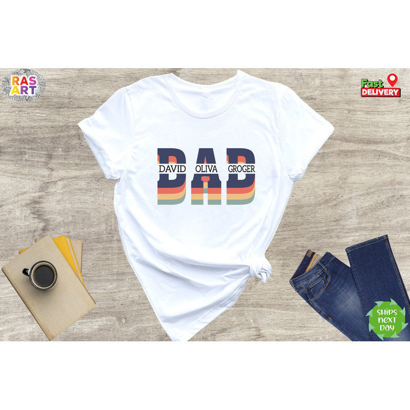 Custom Dad Shirt, Custom Kids Names Shirt, Personalized Dad Shirt, Dad Shirt With Kids Names, New Dad Shirt, Father's Day Shirt.jpg