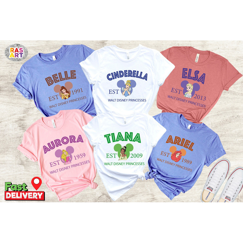 Custom Princess Shirt, Disney Princess Shirt, Birthday Girl Shirt, Rapunzel Shirt, Belle Shirt, Elsa Shirt, Cinderella Shirt.jpg