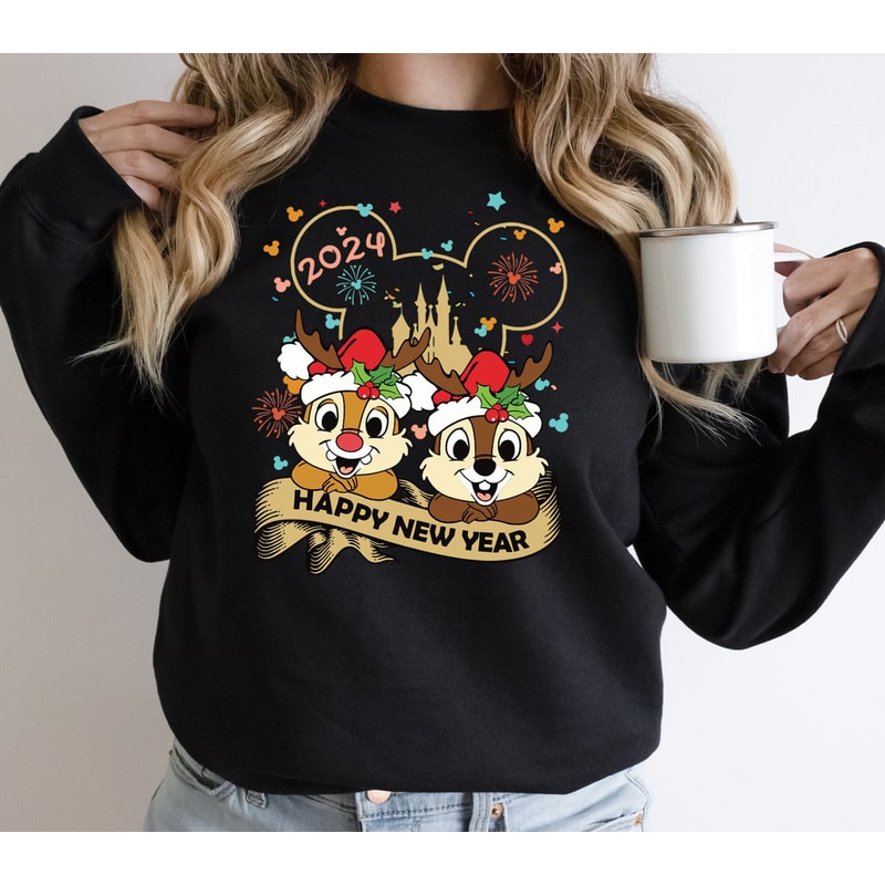 Disney Chip N Dale New Year Sweatshirt, Double Trouble Christmas Shirt, Disneyland Vacation Holiday Shirt, Very Merry Xmas Matching Tee.jpg