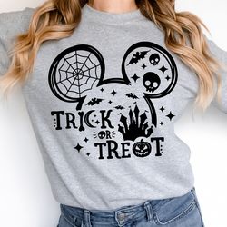 disney halloween sweatshirt, trick or treat shirt, mickey ears halloween shirt, funny halloween shirt, skeleton shirt, c
