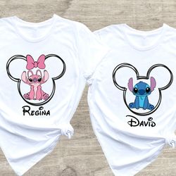disney stitch shirts, pink stitch shirt, mickey stitch shirt, minnie lilo shirt, disney stitch and angel shirt, disney c
