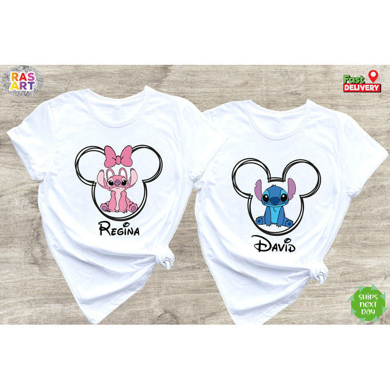 Disney Stitch Shirts, Pink Stitch Shirt, Mickey Stitch Shirt, Minnie Lilo Shirt, Disney Stitch and Angel Shirt, Disney Couple Trip Shirt.jpg