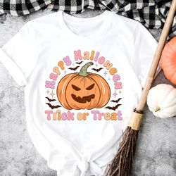 happy halloween shirt, trick or treat shirt, scary pumpkin shirt, halloween sweatshirt, fall shirt, halloween pumpkin sh