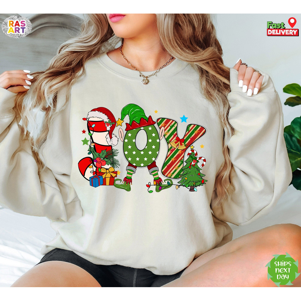 Joy Christmas Sweatshirt, Cute Joy Sweatshirt, Xmas Holiday Shirt, Joyful Xmas Shirt, Joyful Christmas Shirt, Merry Christmas Family Shirt.jpg