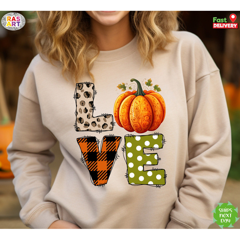 Love Fall Sweatshirt, Thankful Sweatshirt, Lover Thanksgiving Shirt, Pumpkin Shirt, Thanksgiving Shirt, Autumn Tee, Family Thanksgiving.jpg