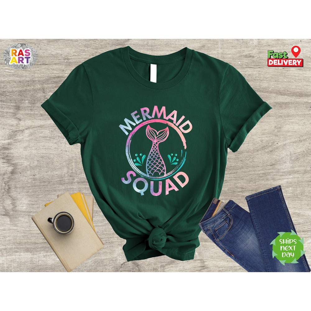 Mermaid Squad Shirt, Mermaid Crew Shirt, Mermaid Shirt, Mermaid Girl Shirt, Beach Girl Shirt, Little Mermaid Shirt, Mermaid Party Shirt.jpg