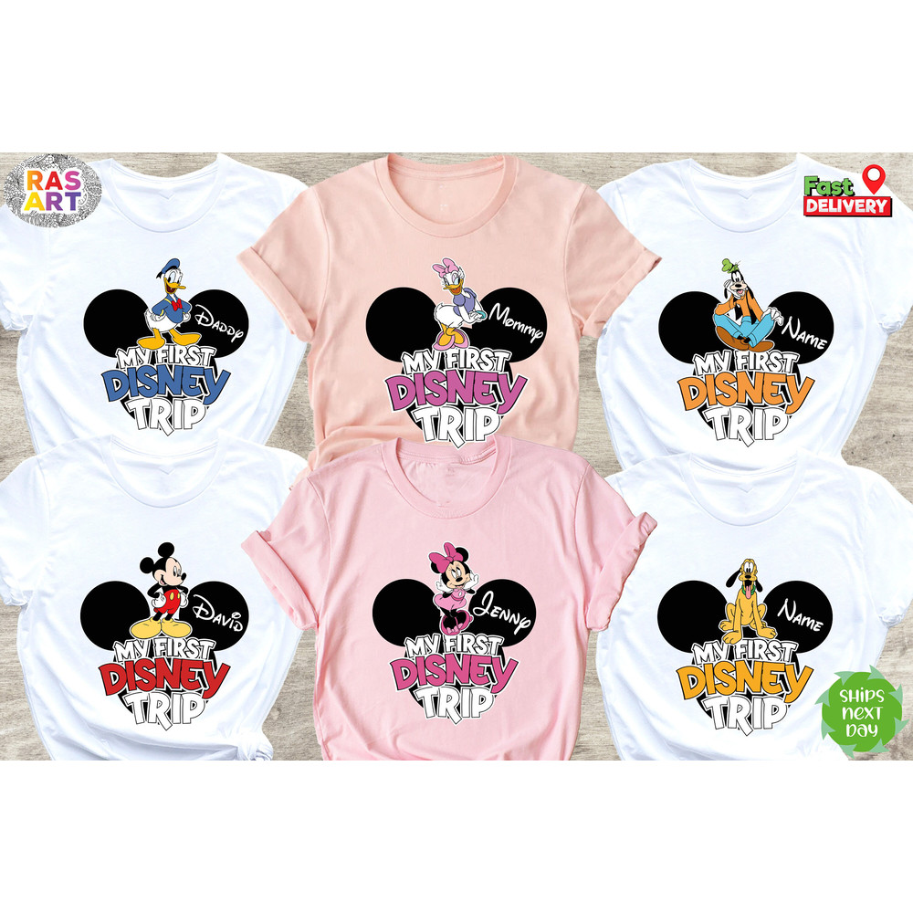 My First Disney Trip Shirt, Disney Mickey and Friends Shirt, Mickey And Minnie Shirt, Donald Duck And Daisy Duck Shirt, Pluto And Goofy Tee.jpg