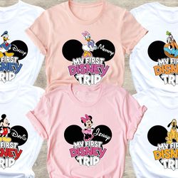 my first disney trip shirt, disney mickey and friends shirt, mickey and minnie shirt, donald duck and daisy duck shirt,
