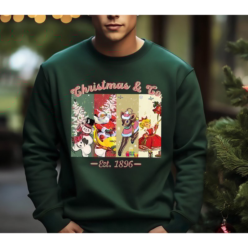Retro Christmas & Co Est 1896 Sweatshirt, Classic Christmas Sweatshirt, Christmas Santa Shirt, Santa Squad Shirt, Santa Claus Sweater.jpg