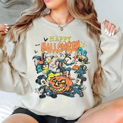 retro disneyland halloween sweatshirt, happy halloween shirt, mickey and friends halloween shirt, trick or treat shirt,