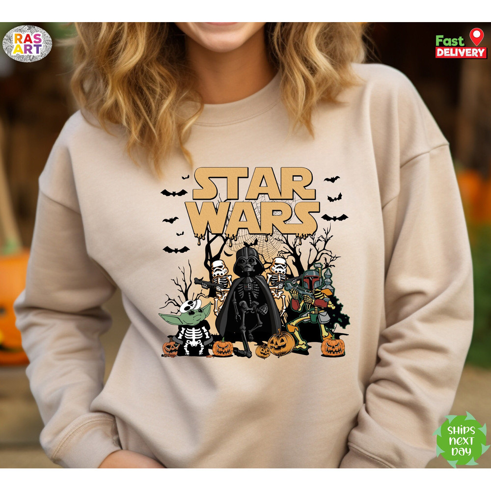 Retro Star Wars Halloween Sweatshirt, Disney Skeleton Halloween Sweatshirt, Disney Star Wars Shirt, Trick Or Treat Shirt, Halloween Shirt.jpg