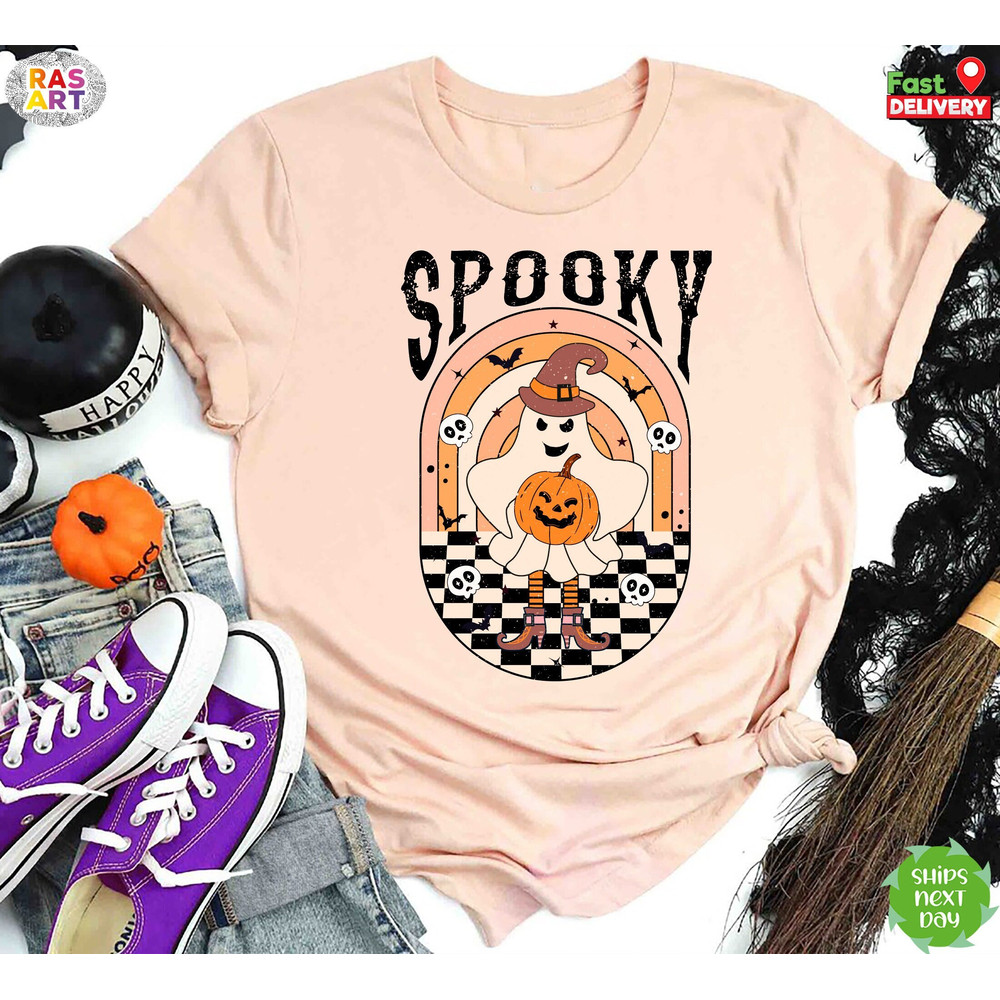 Spooky Season Shirt, Ghost Halloween Shirt, Pumpkin Shirt, Halloween Party Shirt, Halloween Costume, Funny Halloween Shirt, Spooky Vibes Tee.jpg