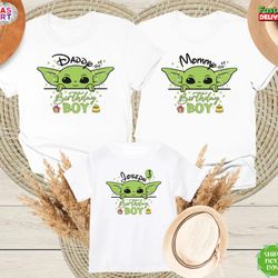 star wars baby yoda birthday boy shirt, baby yoda family birthday shirt, star wars family birthday shirt, disney birthda
