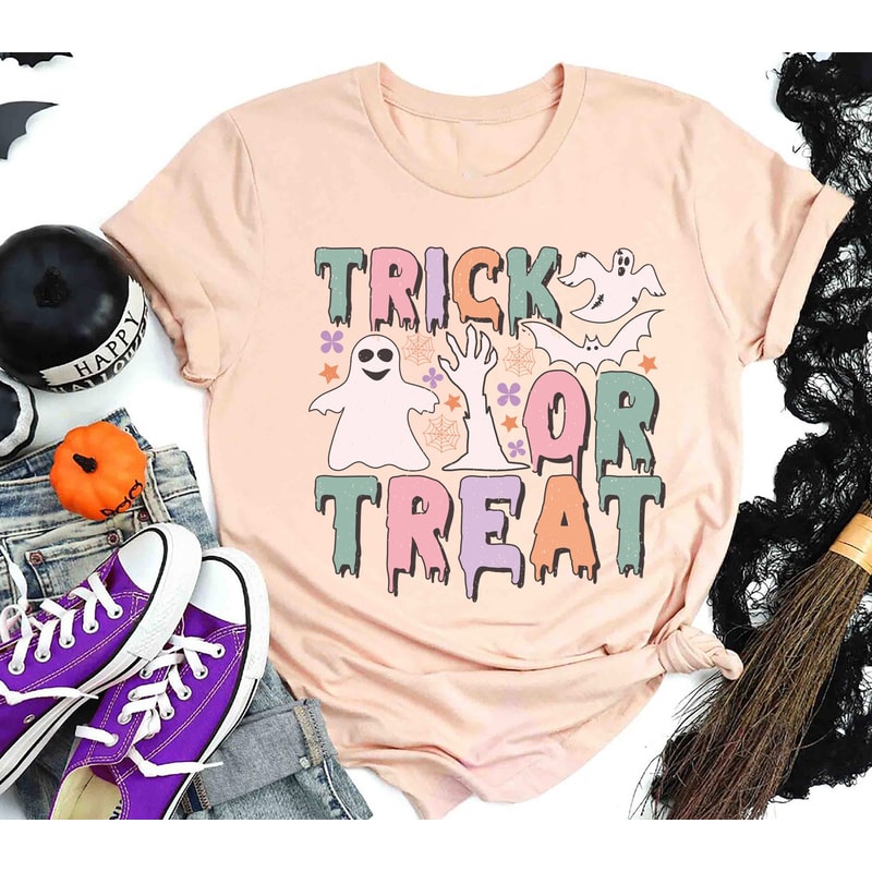 Trick or Treat Shirt, Happy Halloween Shirt, Hallowen Ghost Shirt, Halloween Sweatshirt, Fall Shirt, Halloween Pumpkin Shirt, Spooky Season.jpg