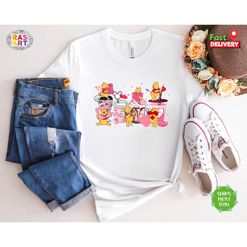 Winnie the Pooh Shirt, Disney Pooh Shirt, Piglet Pooh Shirt, Disney Character Tee, Pooh Tigger, Piglet T-Shirt, Disney Valentines Day Shirt.jpg
