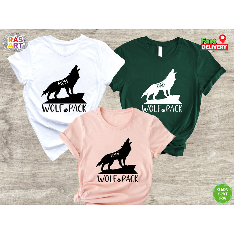 Wolf Pack Shirts, Family Wolf Pack Tees, Family Matching T-Shirts, Mom Wolf Shirt, Dad Wolf Shirt, Wolf Lover Shirt, Wolf Shirt.jpg
