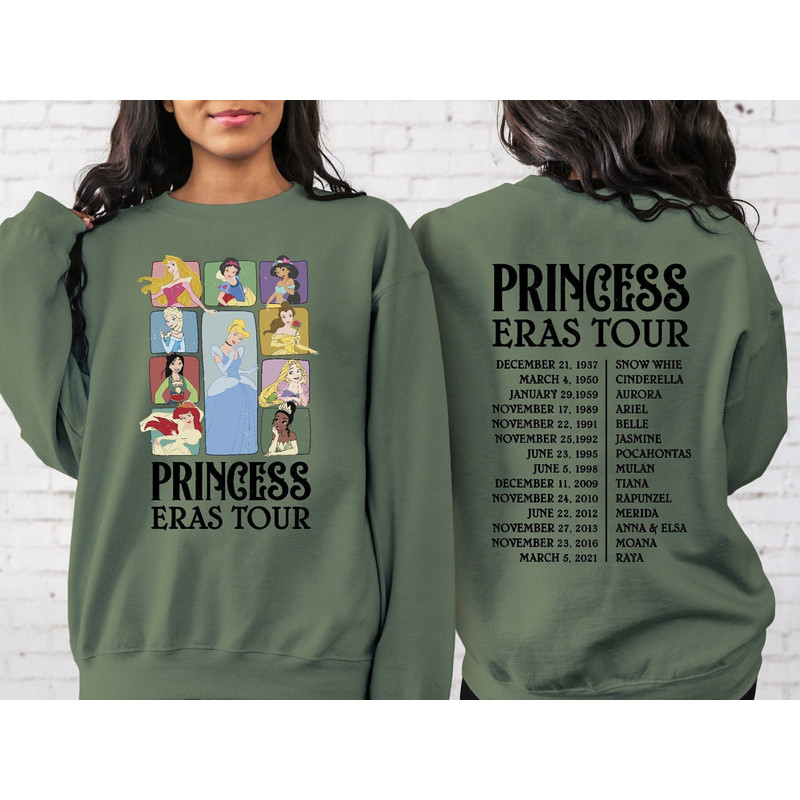 Disney Princess Eras Tour, Disney Trip Sweatshirt, Disney Hoodie, Family Disney, Family Disney Matching, Disneyland Sweatshirt, Disneyworld.jpg
