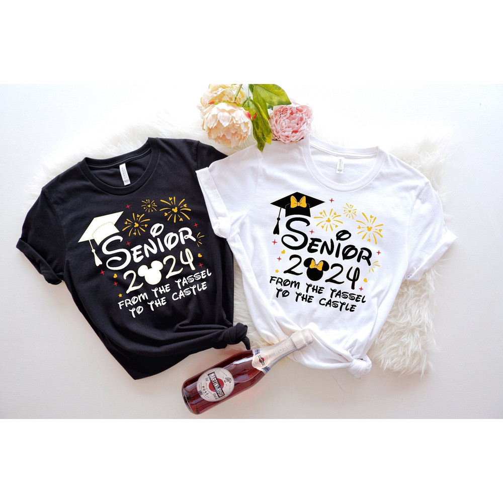 Graduate From The Tassel To The Castle Shirt, Disneyworld Graduation  Shirts, Custom Disney Graduation Shirts, Graduation Shirt, Senior 2024.jpg