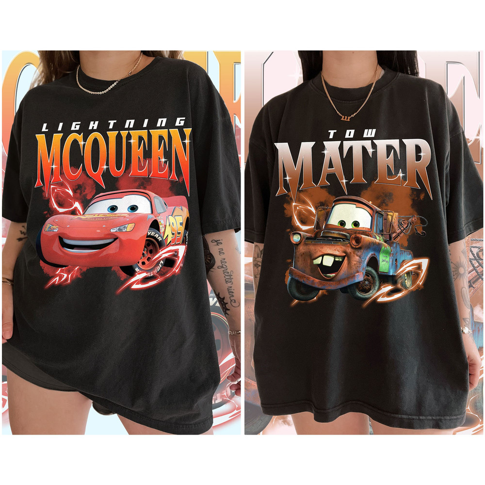 Lightning McQueen And Tow Mater Vintage Shirt, Couple Cars Shirts, Piston Cup Shirt, Pixar Cars Shirt, Disneyland Shirt, Cars Land Shirt.jpg