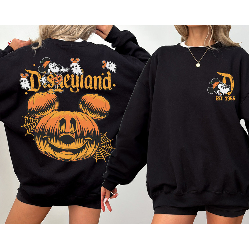 Retro Disneyland Halloween Pumpkin 2 Side Shirts, Disney Halloween Shirts, Halloween Matching Shirt, Spooky Season Shirt, Disney Trip Shirt.jpg