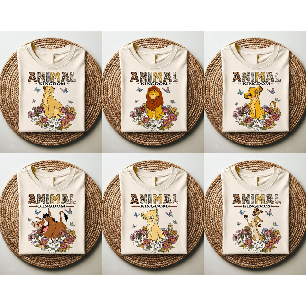 Vintage Disney Lion King Animal Kingdom Floral Shirt, Disney Animal Kingdom Family Shirt, Retro Lion King Floral Shirt, Disney Family Shirt.jpg