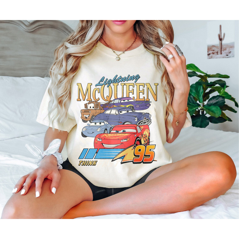 Vintage Disney Pixar Cars Lightning McQueen Shirt, Disney Cars Shirt, Lightning McQueen Shirt, Cars Matching Shirt, Disney Trip Shirt.jpg