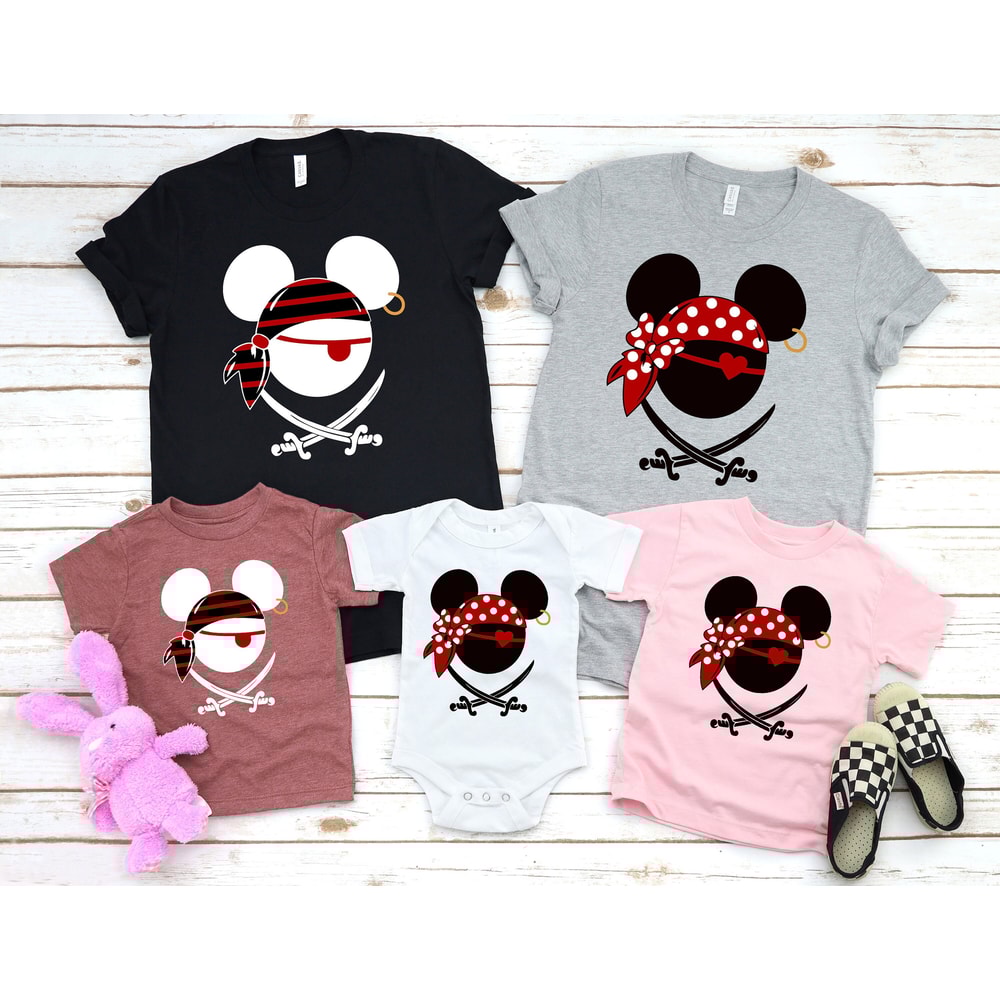 Custom Disney Pirates Family Shirts, Disney Pirates of Caribbean Shirt, Pirate Tshirt, Pirate's Life, Mickey and Minnie Disney Cruise Shirt.jpg