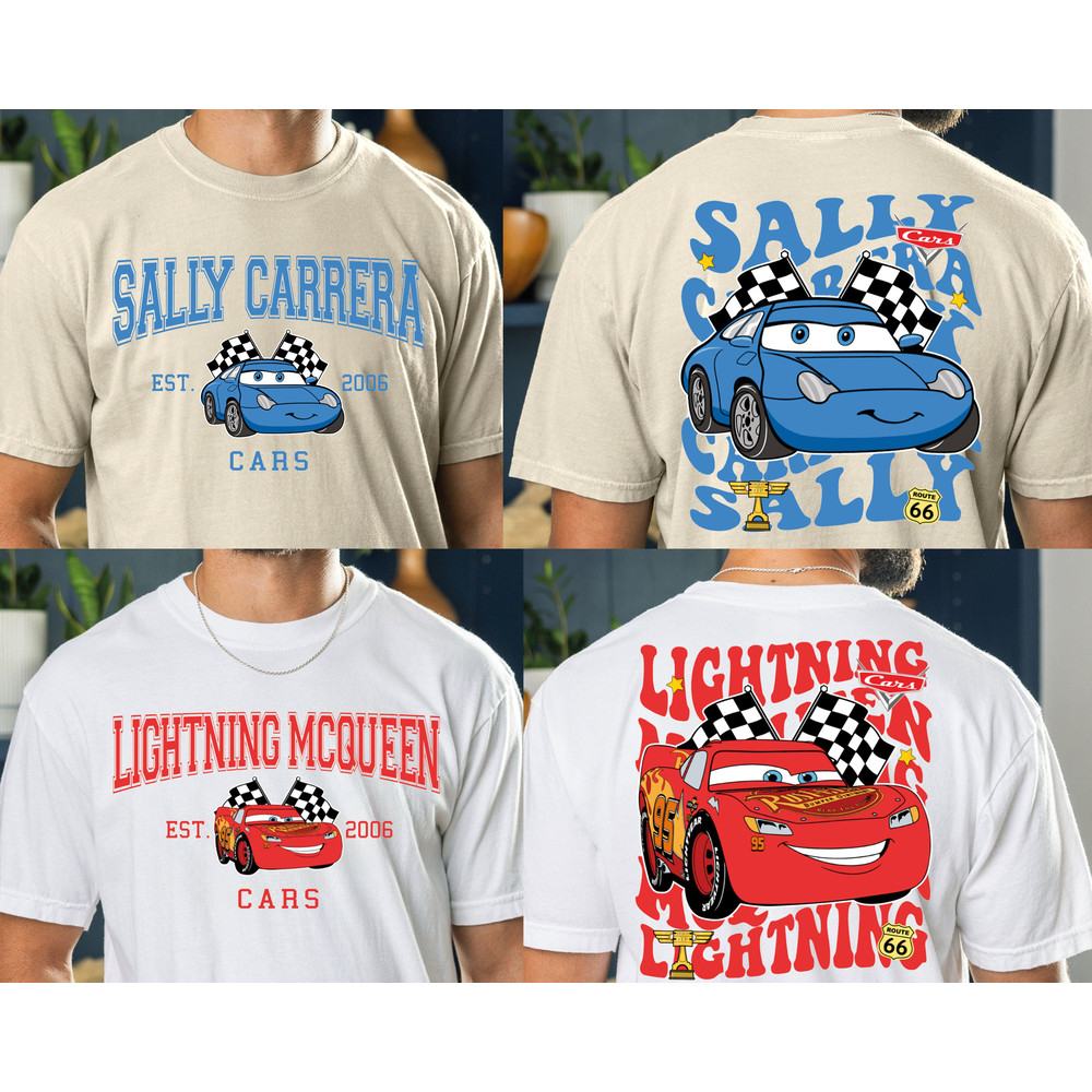 Disney Pixar Cars Lightning McQueen Shirt, Tow Mater Sally Carrera Doc Hudson Group Shirt, WDW Disneyland Cars Land Piston Cup Tee 1.jpg