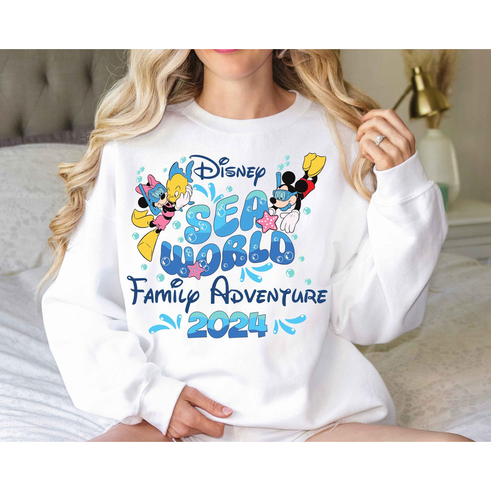 Disney Sea World Shirt, Mickey and Minnie Sea World Shirt, Family Adventure 2024 Tee, Disney Family Cruise Shirts, Disney World Sweatshirt.jpg