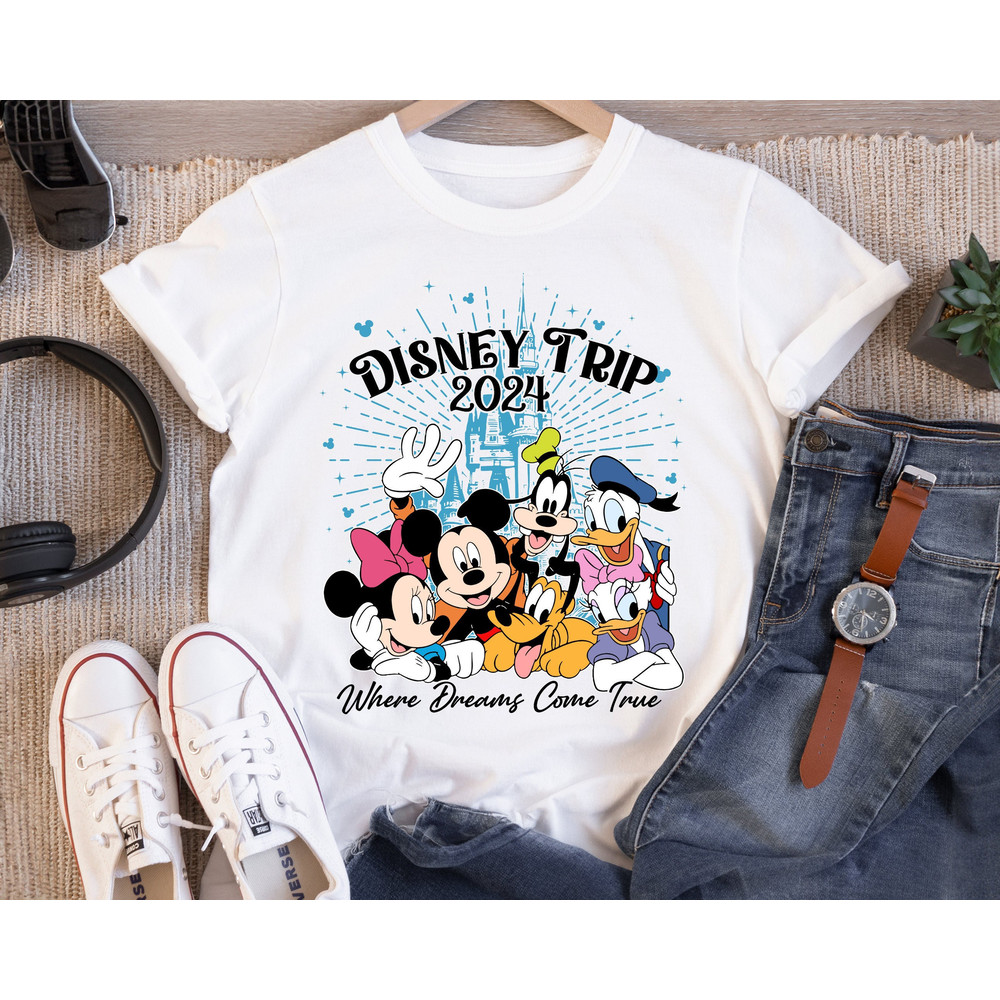 Disney Where Dreams Come True Shirt, Mickey and Friends Vacay Shirt, Disneyworld Trip Shirt, Disney Family Trip, Magical Castle Shirt.jpg