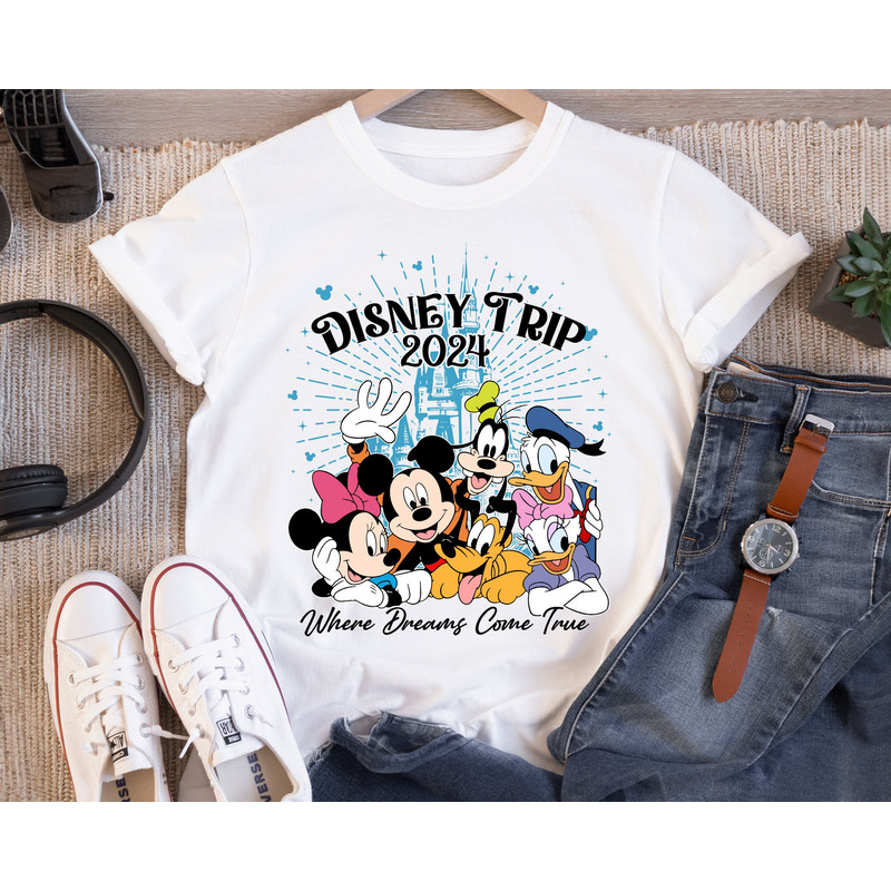 Disney Where Dreams Come True Shirt, Mickey and Friends Vacay Shirt, Disneyworld Trip Shirt, Disney Family Trip, Magical Castle Shirt.jpg