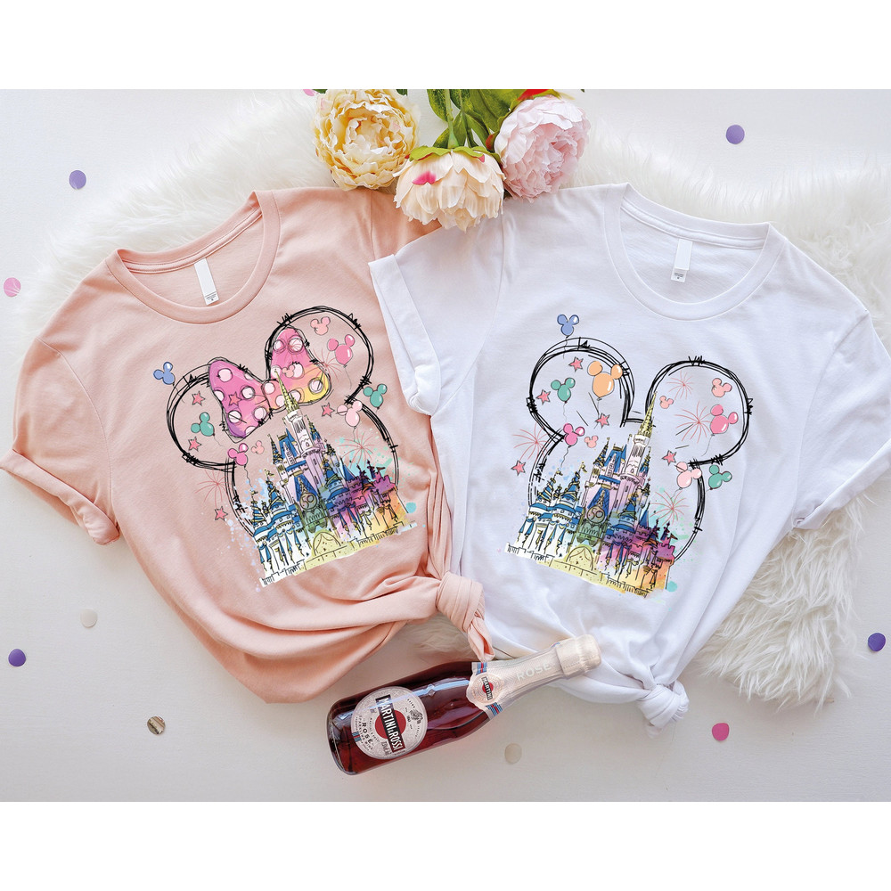 Disneyland Magical Castle Shirt, Mickey Minnie Head Shirt, Disney Matching Shirt, Mickey Minnie Couples Shirt, Magic Kingdom Shirt.jpg