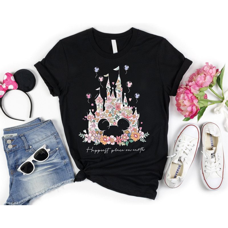 Happiest Place On Earth, Magic Kingdom Shirt, Disneyland Trip Shirt, Family Vacation Shirt, Mickey Head Kingdom Shirt 1.jpg