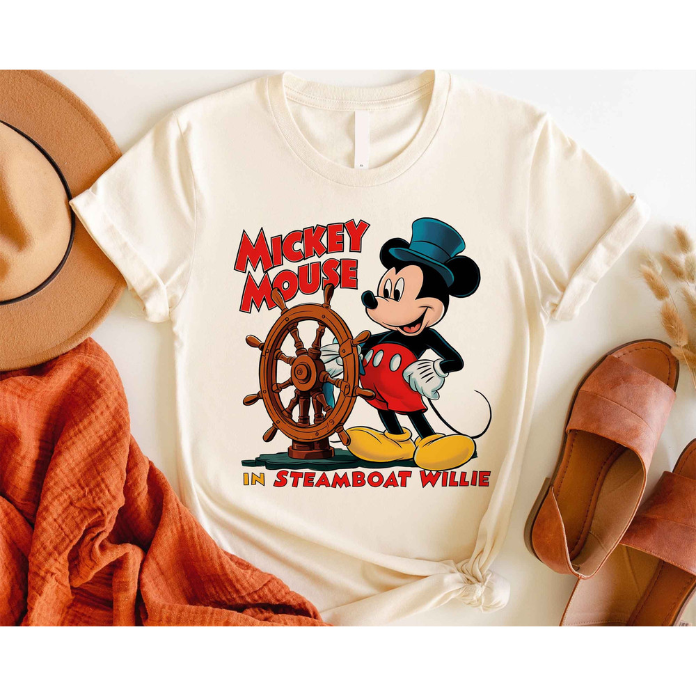 Mickey Mouse In Steamboat Willie Shirt, Mickey Family Trip Tee, Disney Family Cruise Shirt, Matching Squad Shirt, Mickey Prate Shirt.jpg