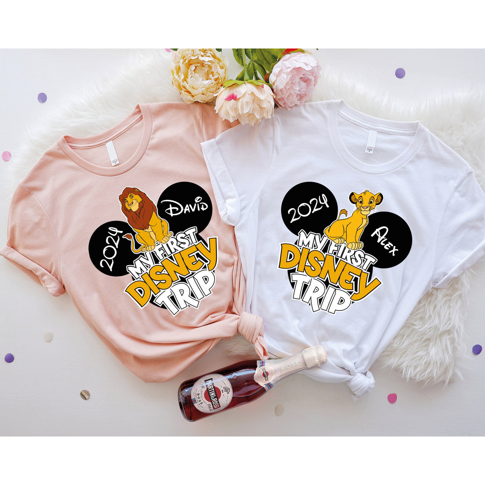 My First Disney Trip Shirt, Custom The Lion King T-Shirt, Mufasa Simba Matching Shirts, Disney Trip 2024 Shirt, Disney Couple Sweatshirt.jpg
