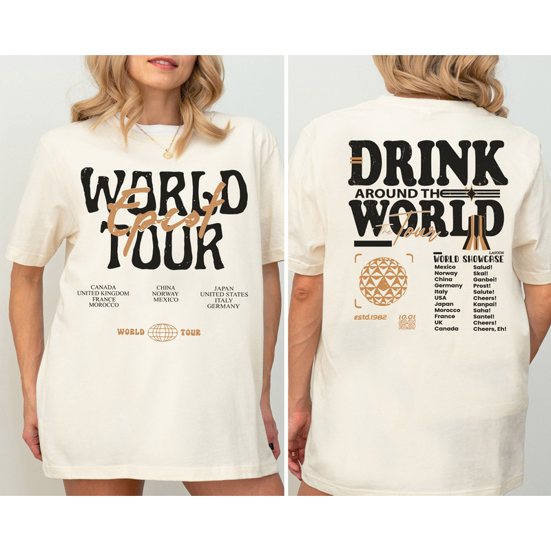 World Epcot Tour, Drink Around The World Shirt, Epcot Disneyland Shirt, Drinking Party Shirt, World Traveler Shirt, Disneyland Family Trip.jpg