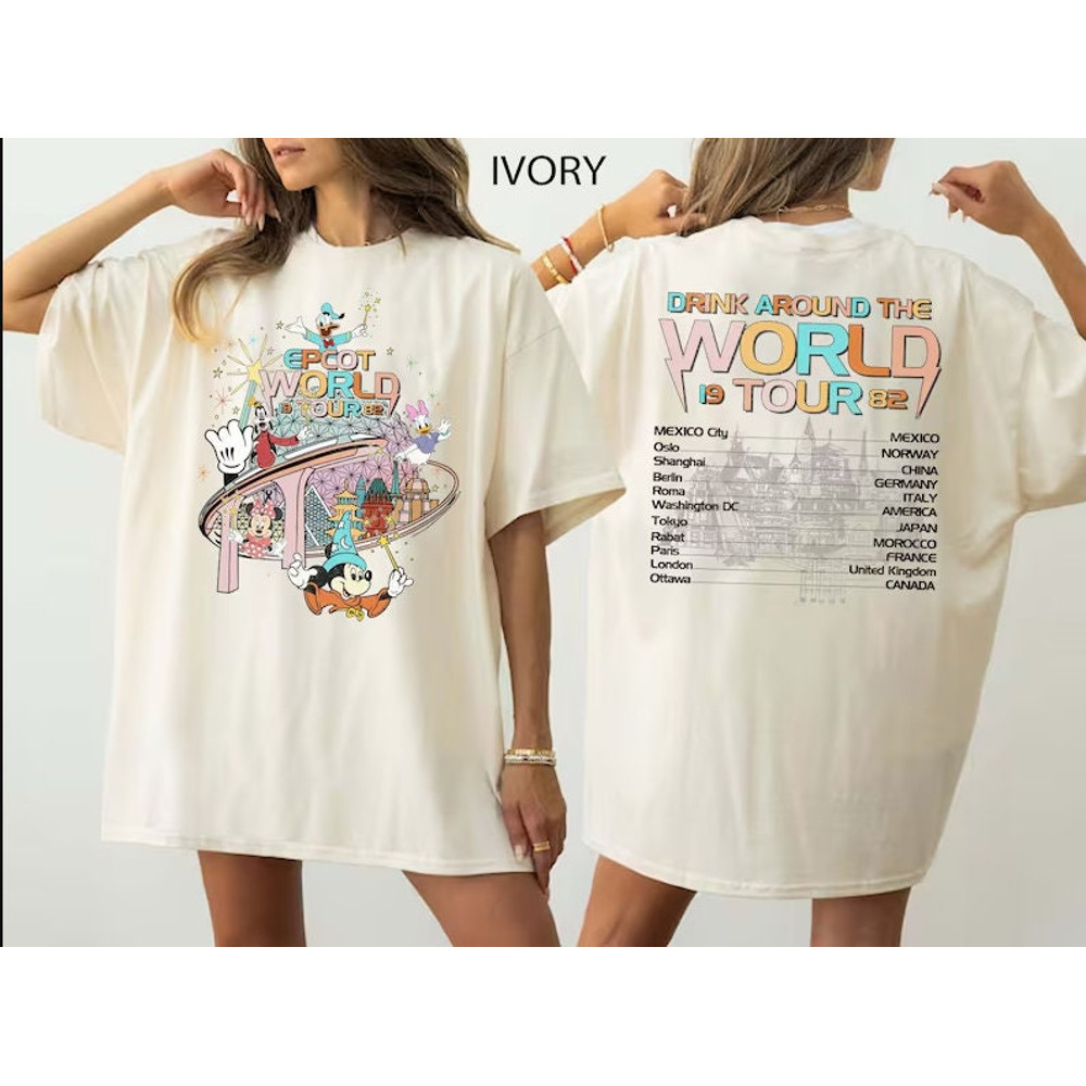 Drinking Around The World Tour 2024 Shirt, Disney Epcot World Tour Shirt, Mickey Epcot Shirt, Epcot World Showcase, Comfort Colors Shirt.jpg