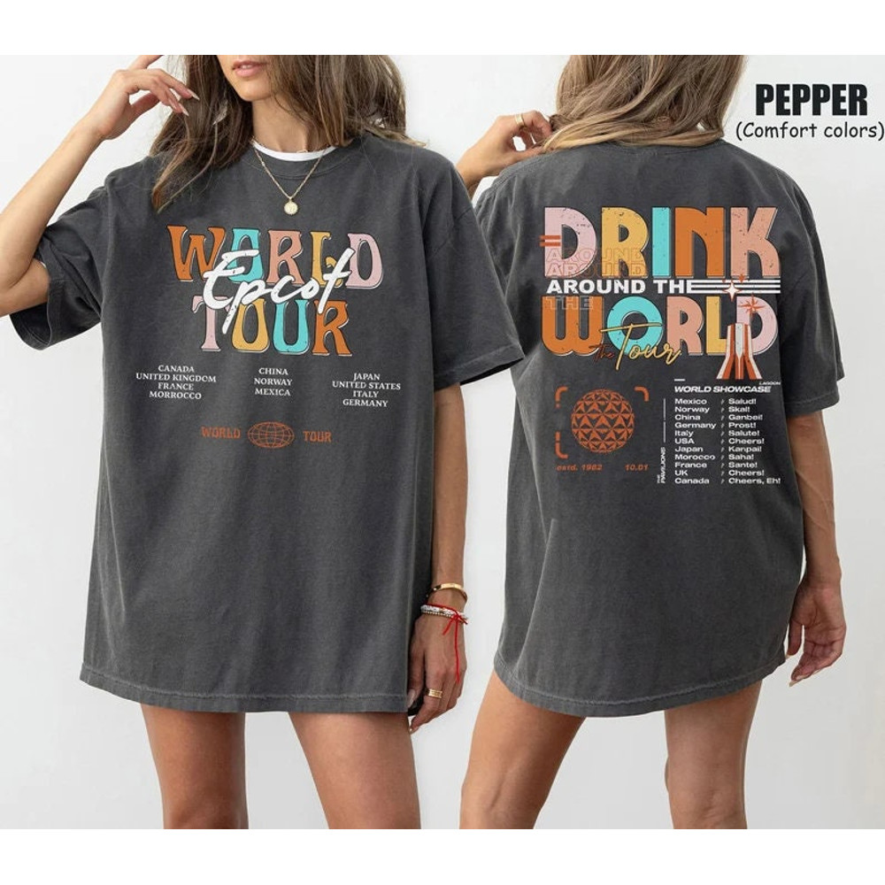 Epcot Drink Around The World Tour Comfort Colors Shirt, Mickey And Friends Shirt, Epcot Center 1982 Shirt, Disney Epcot Shirt.jpg