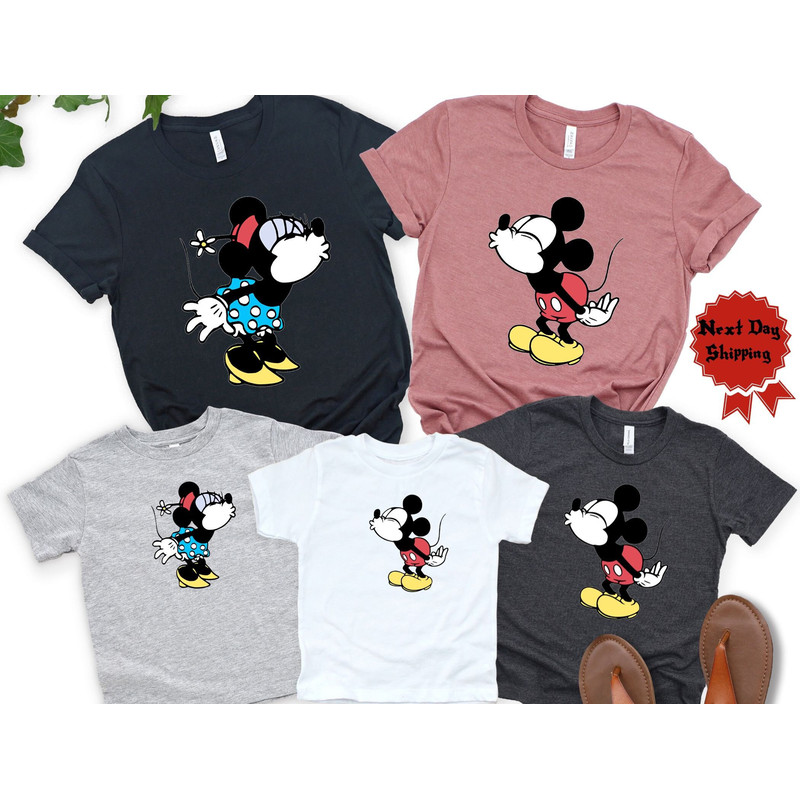 Custom Classic Mickey And Minnie Kiss Shirt Valentine Couple Matching Shirt Matching Valentine's Day Shirt Gift Ideas Men Women.jpg