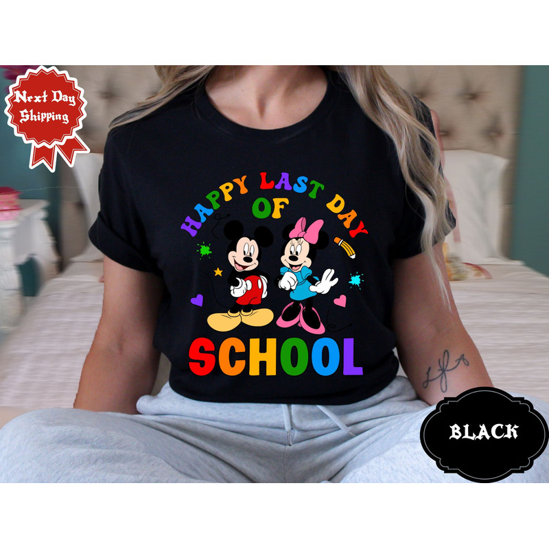 Disney Last Day of School Vibes Shirt, Happy Last Day of School Shirt, Teacher Life Shirt, Mickey and Minnie School Tee, End Of School Shirt.jpg