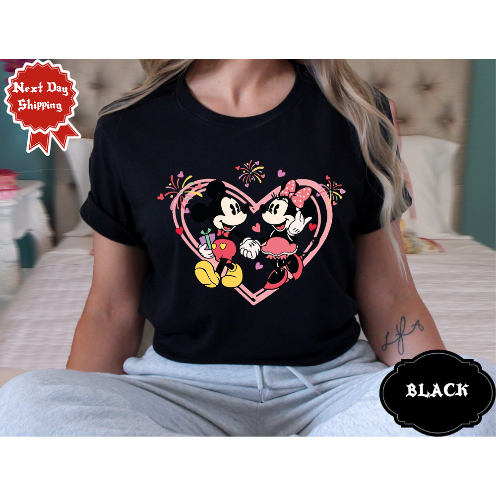 Mickey And Minnie Love Shirt, Disney Shirt, Valentines Day Shirt, Valentines Love Tee, Disneyland Castle Shirt.jpg